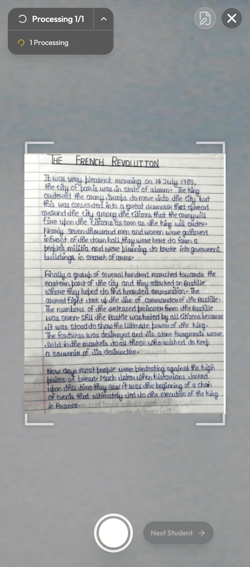 Capture multi-page assignments in seconds